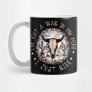 I've Got A War In My Mind I Just Ride Cactus Bulls Leopard Mug